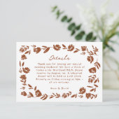 テラコッタ手描き花結婚の詳細 出欠カード (スタンド正面)