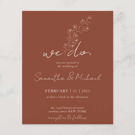 テラコッタ手書きインディボタニック私たちは予算を行う チラシ (正面)