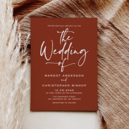 テラコッタ手書き書道結婚ズ 招待状