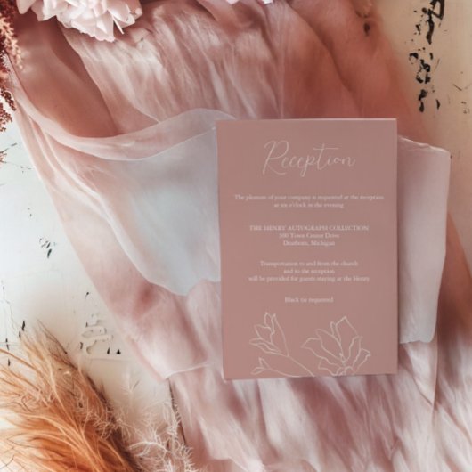 テラコッタ披露宴カード | ボホハンドドロッドデザイン エンクロージャーカード