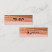 テラコッタ抽象芸術ウォーターカラーパステルピーチシック スキニー名刺 (正面/裏面)