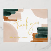 テラコッタ抽象芸術ベイビー感謝していシャワーあなた 箔シーズンポストカード (正面)