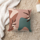 テラコッタ抽象芸術ボタニカルモダン クッション (ブランケット)