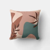 テラコッタ抽象芸術ボタニカルモダン クッション (裏面)