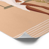 テラコッタ抽象芸術女性ポートレート ポスター (角)