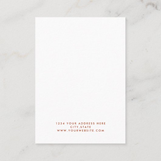 テラコッタ抽象芸術砂漠イヤリングディスプレイカード 名刺 (裏面)