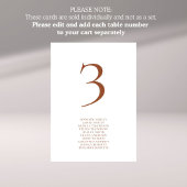 テラコッタ文字テーブル番号座席表カード カード