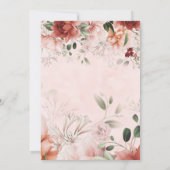 テラコッタ春秋ウォーターカラーフローラ結婚ズ 招待状 (裏面)