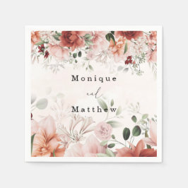 テラコッタ春秋素朴フローラ結婚ズ スタンダードカクテルナプキン