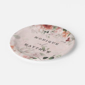 テラコッタ春秋素朴フローラ結婚ズ ペーパープレート (アングル)