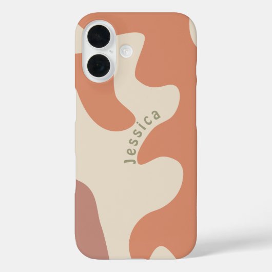 テラコッタ暖オーガニックかい形パーソナライズされたの名前 Case-Mate iPhoneケース (裏面)