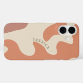 テラコッタ暖オーガニックかい形パーソナライズされたの名前 Case-Mate iPhoneケース (裏面 (横))