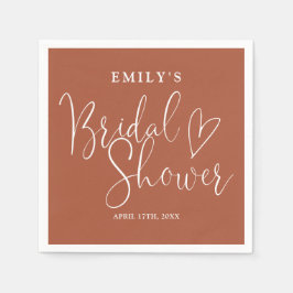 テラコッタ書道ブライダルシャワー スタンダードカクテルナプキン