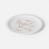 テラコッタ書道ブライダルシャワー ペーパープレート (アングル)