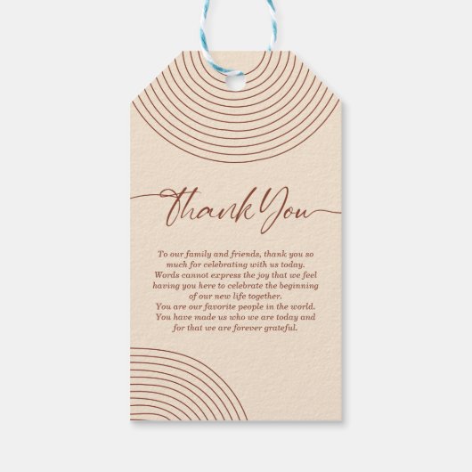 テラコッタ書道ボホラインアートありがとう ギフトタグ (裏面)