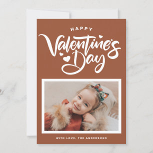 テラコッタ書道写真バレンタインデー シーズンカード