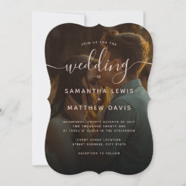 テラコッタ書道台本ボヘミ結婚アン 招待状