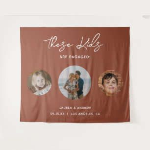 テラコッタ書道婚約パーティ背景 タペストリー