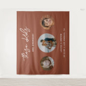 テラコッタ書道婚約パーティ背景 タペストリー (正面)