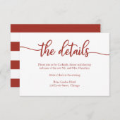 テラコッタ書道結婚の詳細RSVPカード 出欠カード (正面/裏面)