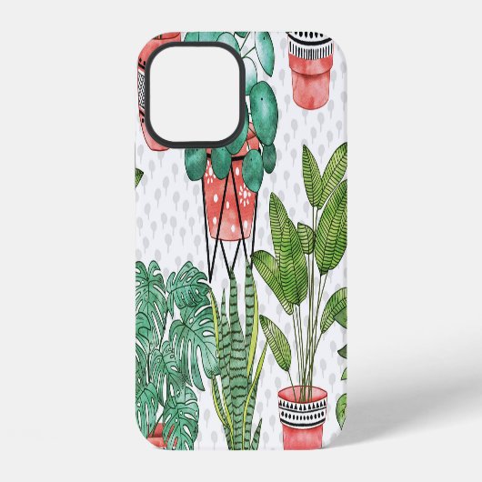 テラコッタ植木鉢パターン iPhoneケース (裏面)