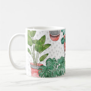 テラコッタ植物ポットパターン。 コーヒーマグカップ