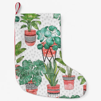 テラコッタ植物ポットパターン。 スモールクリスマスストッキング