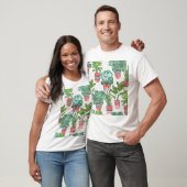 テラコッタ植物ポットパターン。 Tシャツ (ユニセックス)