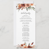 テラコッタ植物学結婚のセレモニー・プログラム 招待状 (裏面)