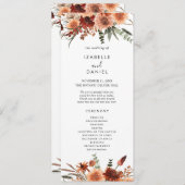 テラコッタ植物学結婚のセレモニー・プログラム 招待状 (正面/裏面)