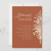 テラコッタ植物学結婚のリハーサルディナー 招待状 (正面)