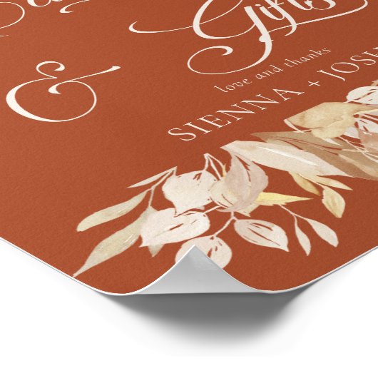 テラコッタ植物性結婚式カードとギフト ポスター (角)