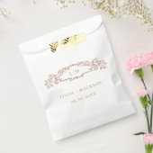 テラコッタ植物紋章モノグラム結婚ズ フェイバーバッグ (封をした状態)