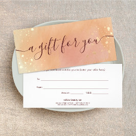 テラコッタ水の色のスクリプトスパギフト証明書 ラックカード