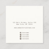 テラコッタ水カラースタッドイヤリングディスプレイ スクエア名刺 (裏面)