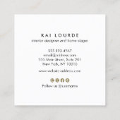 テラコッタ水彩植物葉群 スクエア名刺 (裏面)