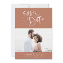 テラコッタ水彩画タイポグラフィ結婚ズ