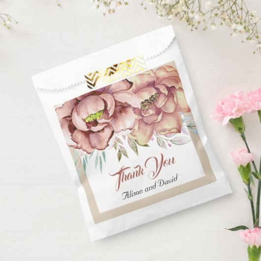 テラコッタ水彩花ありがとうござ結婚う フェイバーバッグ (封をした状態)
