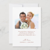 テラコッタ水彩花の結婚式のお礼 サンキューカード (裏面)