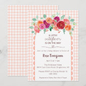 テラコッタ水彩花の野生のベイビーシャワー011 招待状 (正面/裏面)