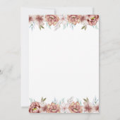 テラコッタ水彩花フローラベージュ結婚ズ 招待状 (裏面)