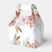 テラコッタ水彩花フローラ秋の結婚式 フェイバーボックス (裏面サイド)