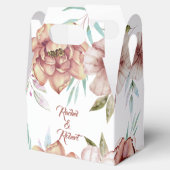 テラコッタ水彩花フローラ秋の結婚式 フェイバーボックス (オープン)