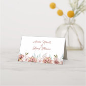 テラコッタ水彩花フローラ秋の結婚式 プレイスカード (裏面)