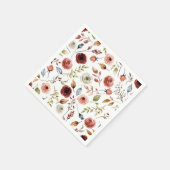 テラコッタ水彩花模様 スタンダードカクテルナプキン (角)