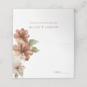 テラコッタ水彩花結婚の花 プレイスカード (外部開封)