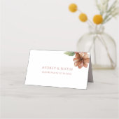 テラコッタ水彩花結婚の花 プレイスカード (裏面)
