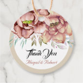 テラコッタ水彩花結婚フローラ フェイバータグ (正面)