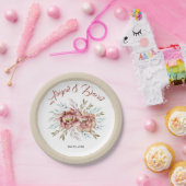 テラコッタ水彩花結婚フローラ ペーパープレート (パーティー)