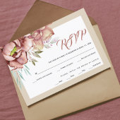 テラコッタ水彩花結婚フローラ 出欠カード